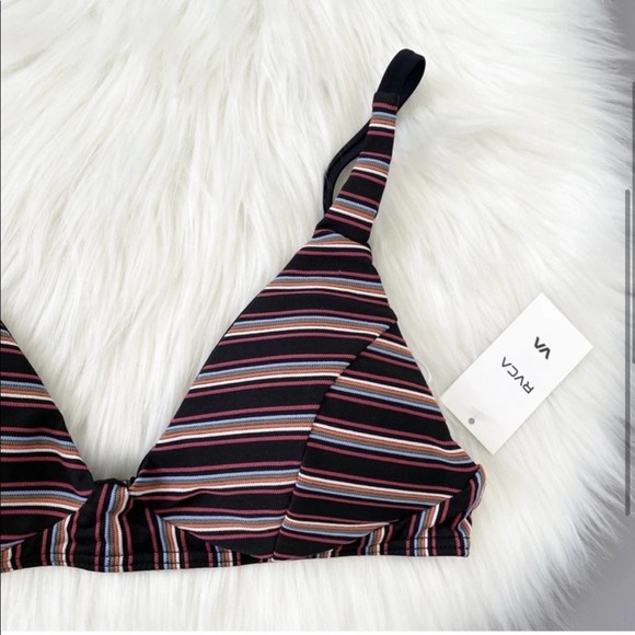 NWOT RVCA Black  Bandit Bralette Bikini Top Medium - Picture 3 of 6
